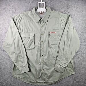 HOOK‎ & TACKLE Outfitters Mens 2XL Long Sleeve Fishing Shirt Pockets Vented Flaw